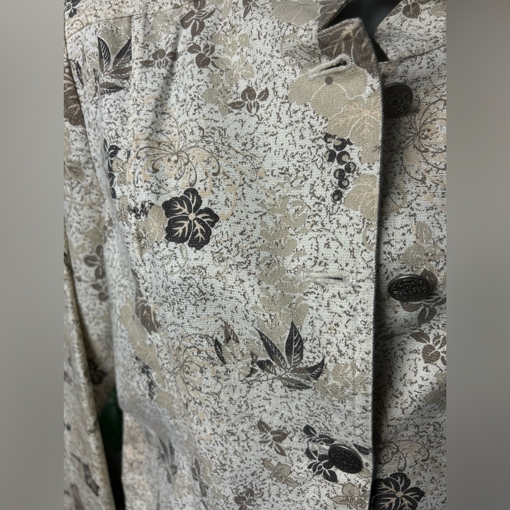 Christopher & Banks Floral Button-Up Jacket Metallic Silver - Picture 4 of 9